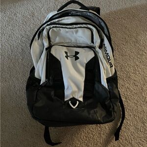 White and Black Under Armour Backpack